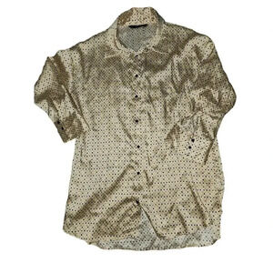 Zara Basic Satin-Like Top Size L Gold